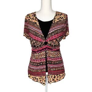 Notations Multicolor Layered Look Blouse Top Small